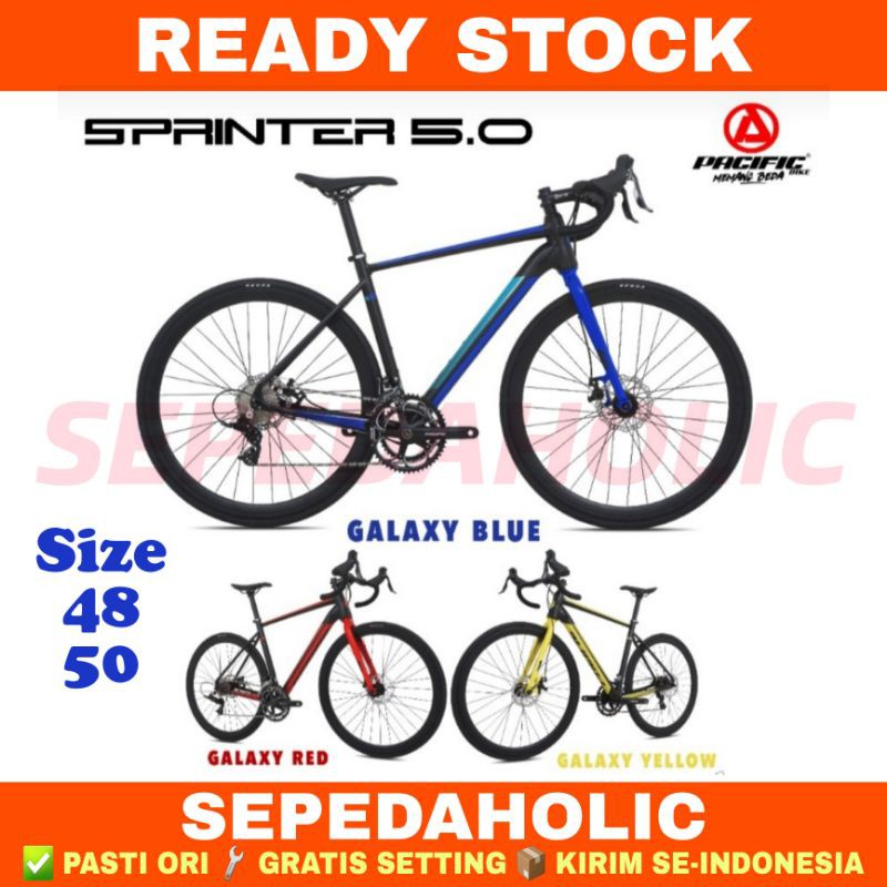 Sepeda Balap Roadbike 700C PACIFIC SPRINTER 5.0 Alloy 2x11 Speed Discbrake Garansi Resmi 5 Tahun