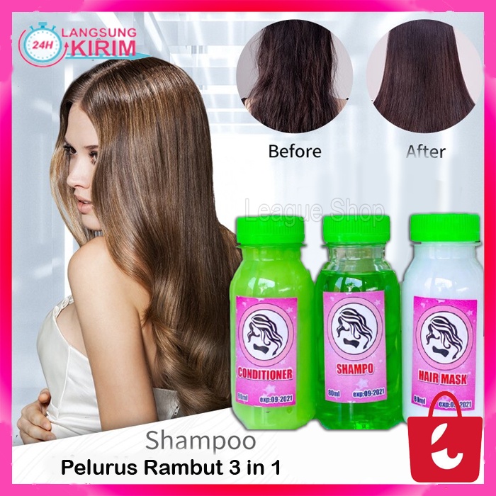 [3 IN 1] Shampo Pelurus Paket 3in1 Pelurus Rambut Tanpa Catok Paket 3in1 Shampo Pelurus Rambut ORIGINAL