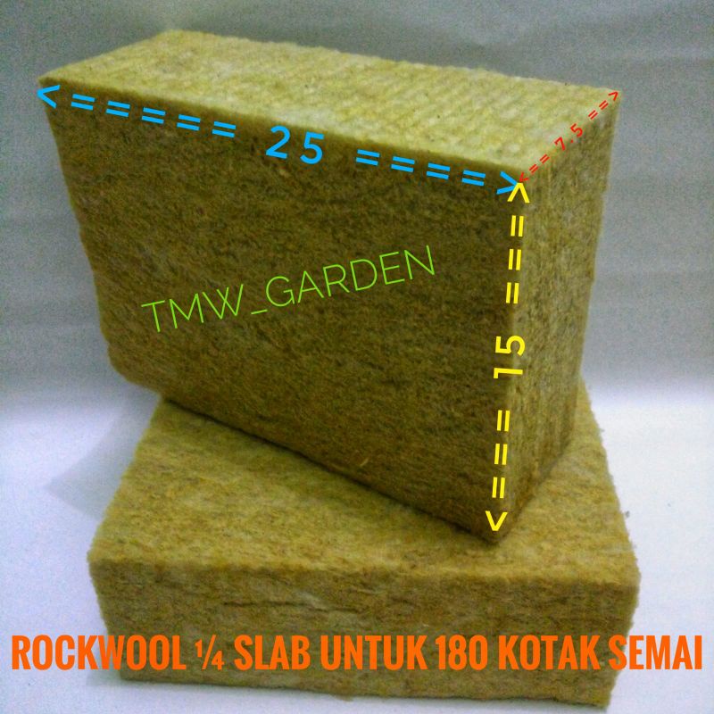 ROCKWOOL HIDROPONIK CULTILENE 1/4 SLAB 25X15X7.5 CM