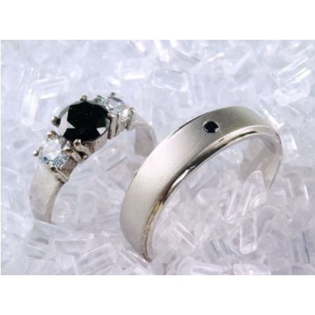 Cincin Couple Cincin Perak Cincin Kawin RK-68 Permata Hitam BERGARANSI CINCIN PERAK