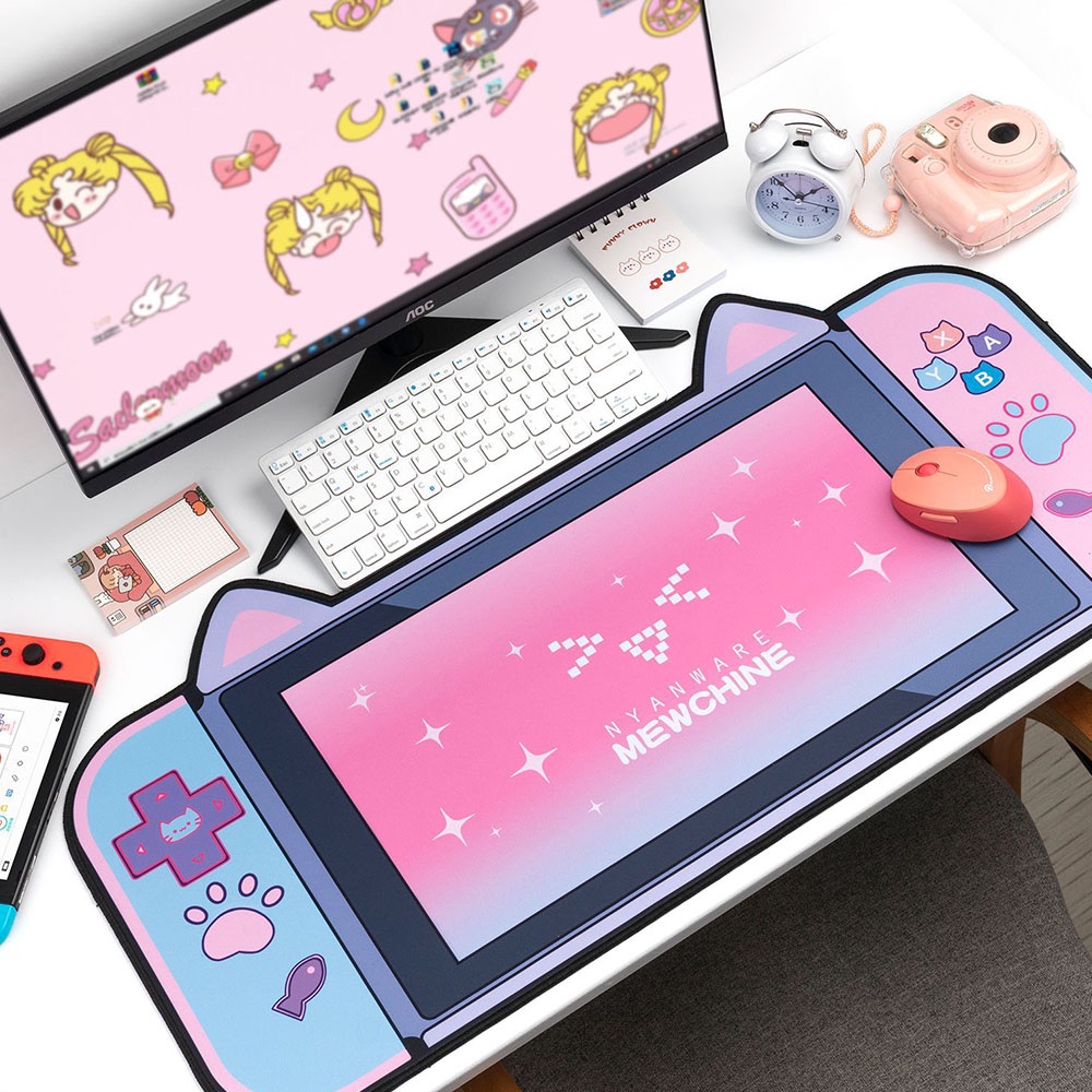 Geekshare Mouse Pad Gaming Motif Kartun Lucu Anti slip Untuk Nintendo Switch