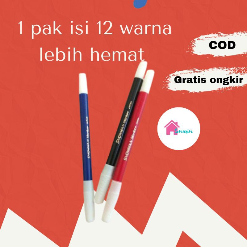 

spidol snowman ORI warna hitam merah biru kecil