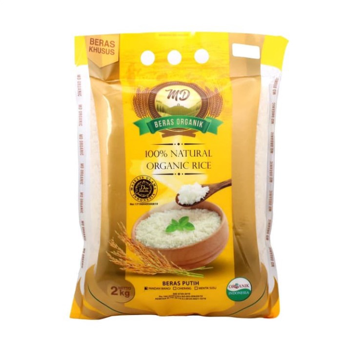 

MD - Organic White Rice (Pandan Wangi) 2kg - Beras Sehat - Pulen
