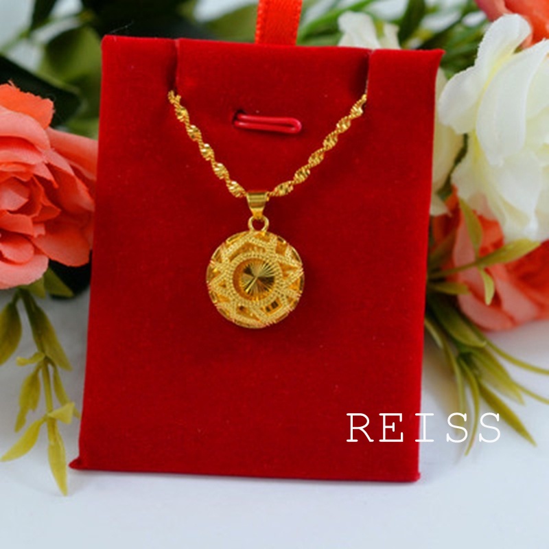 Kalung Rantai Emas 24K 100% Original Dengan Liontin Hati Untuk Wanita