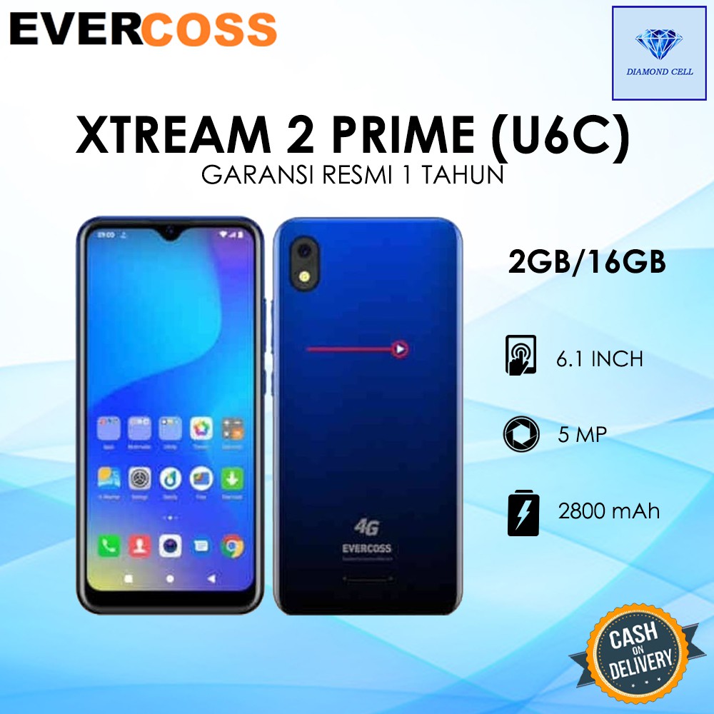 Evercoss Xtream 2 Prime U6c 2 16 Gb Garansi Resmi 1 Tahun Shopee Indonesia