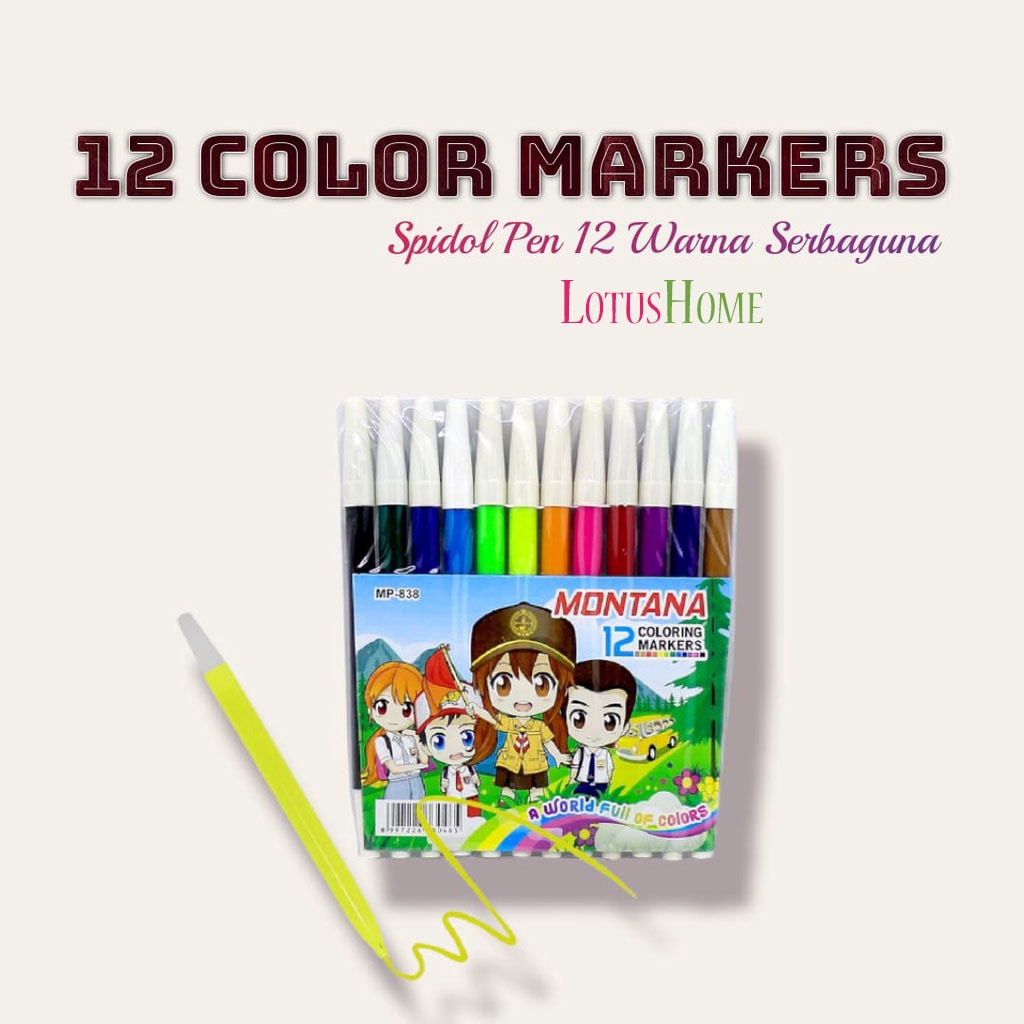 

SPIDOL WARNA MONTANA 12 WARNA 838 COLOUR PEN PENSIL WARNA MONTANA