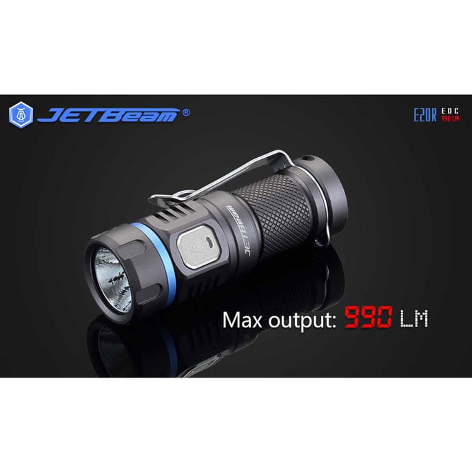 JETBeam E20R Senter LED SST40 N4 BC 990 Lumens - Black