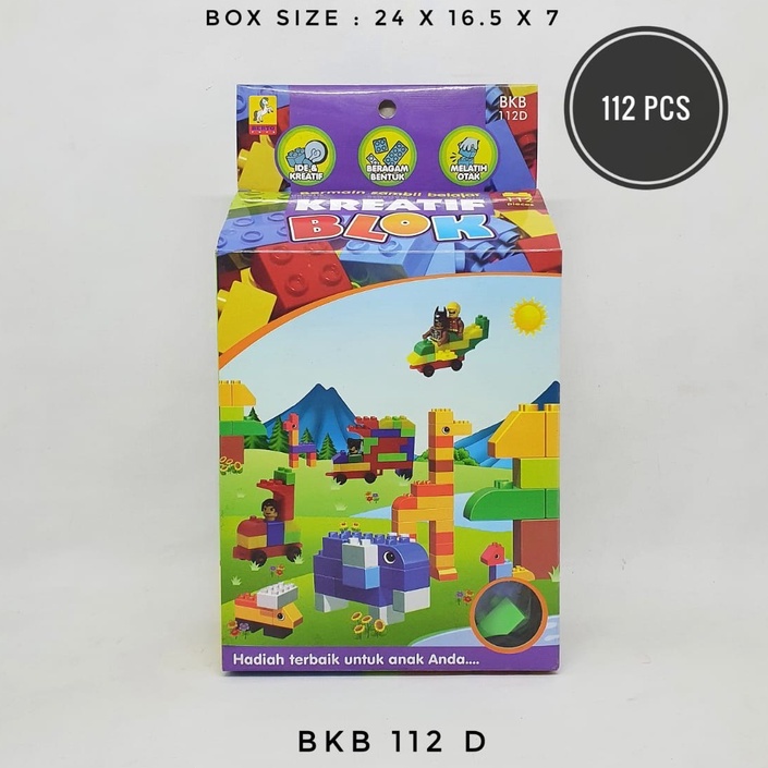 Mainan Edukasi Kreatif Blok isi 112pcs Puzzle Susun Puzzle Block