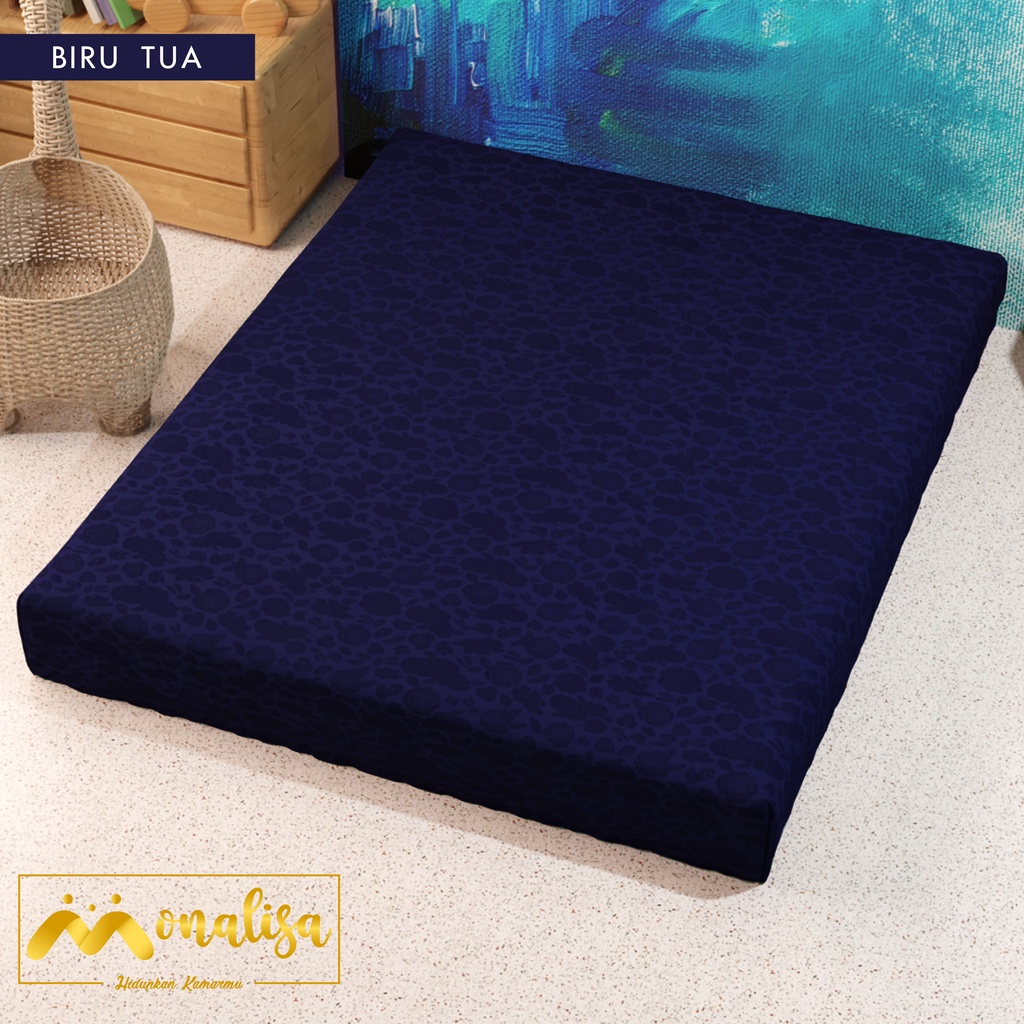 Monalisa Emboss Sarung Kasur Uk 90/100/120 Tinggi 15/20 - Biru Tua