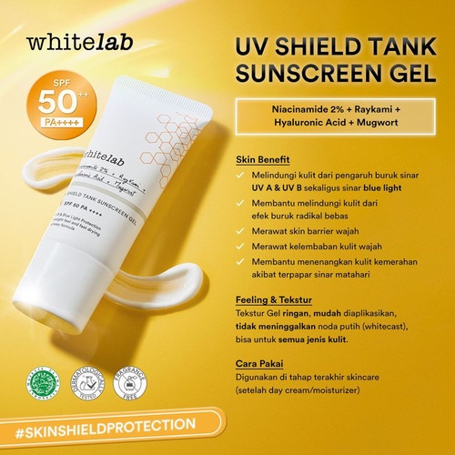 WHITELAB UV Shield Tank Sunscreen Gel SPF 50 PA+++ 30gr