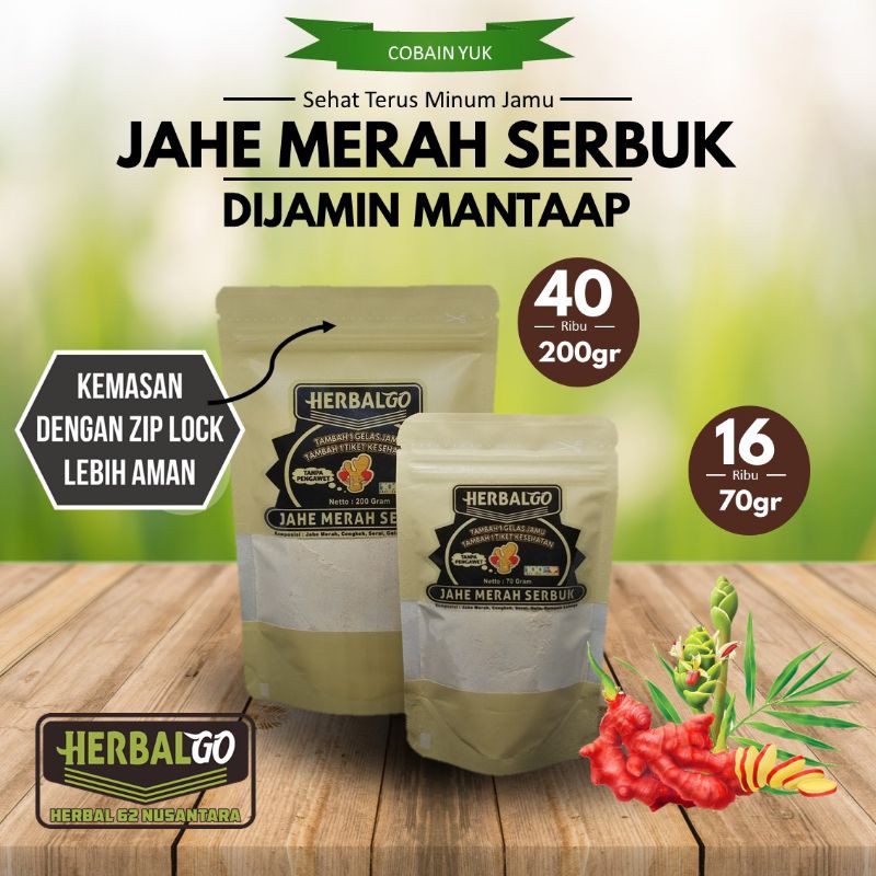 

Herbalgo Jahe Merah Serbuk Instan Low Gula 200 gram