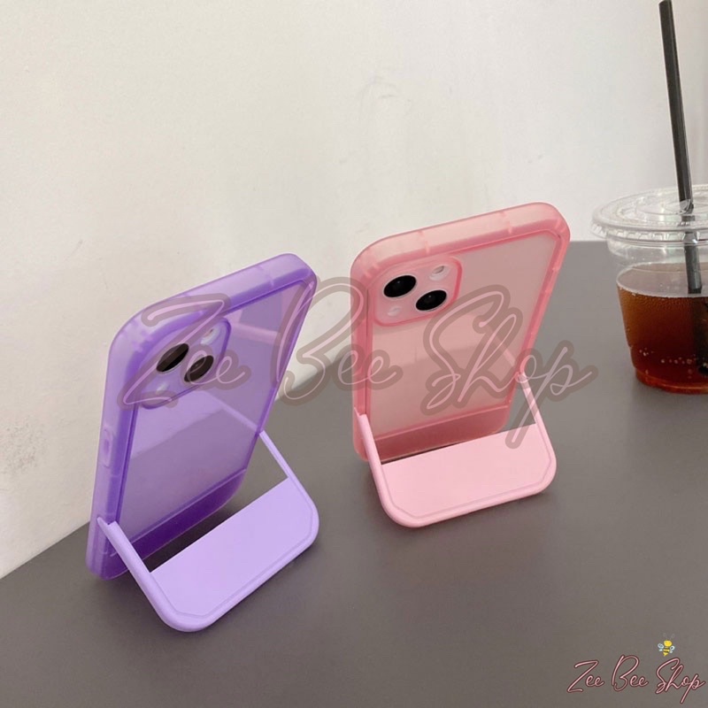 Soft Case Clear Warna with Stand Holder iP 12 13 MINI PRO MAX