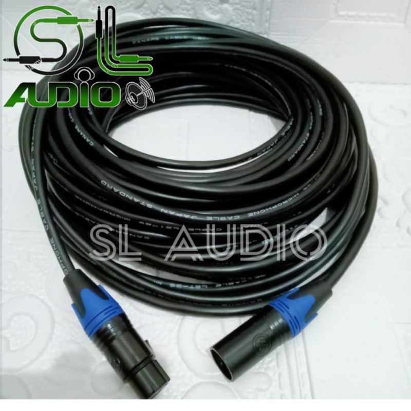 KABEL MIC MICROPHONE JACK CANON XLR 3 PIN MALE TO FEMALE 20 METER