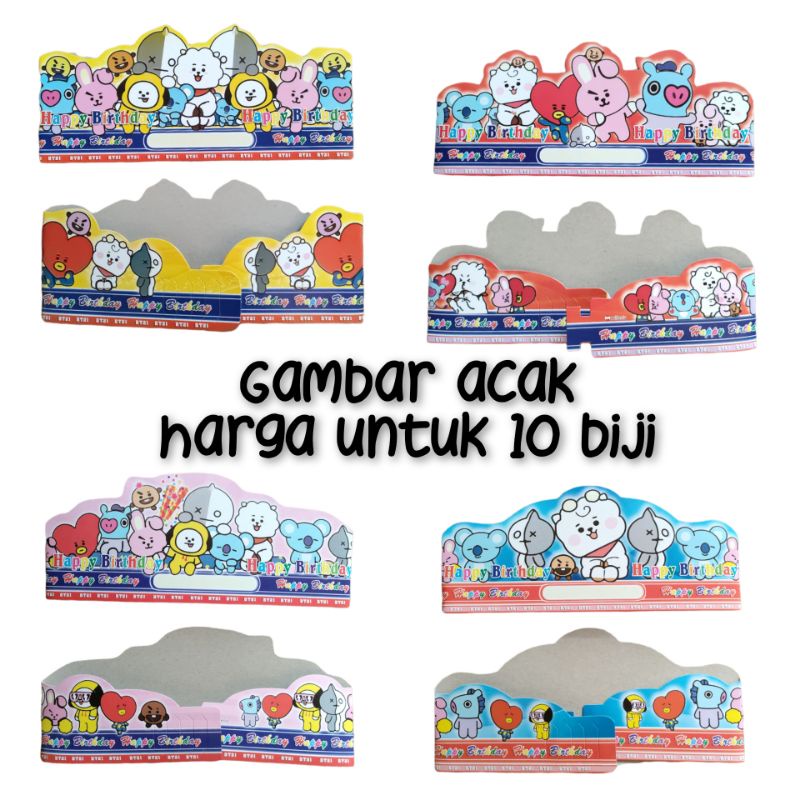 topi ulang tahun happy birthday karakter korea bt21 bt 21