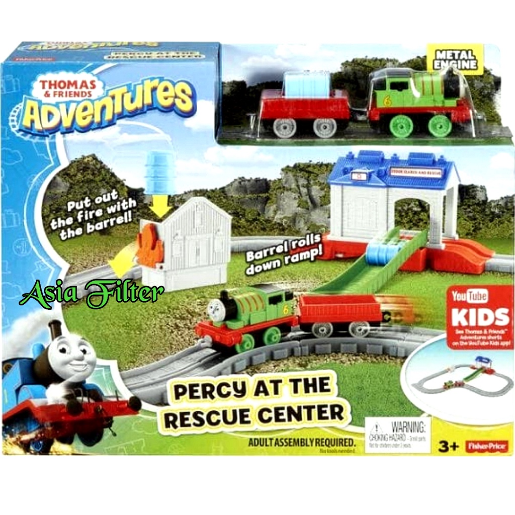 Track Thomas and Friends PERCY at the RESCUE CENTER rel kereta thomas mainan kereta thomas