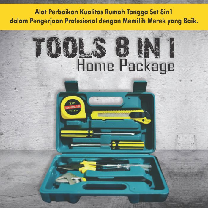 ESGE Alat Tukang Perkakas Repairing Tool Set 8 in 1 - Alat Service Rumah Tool