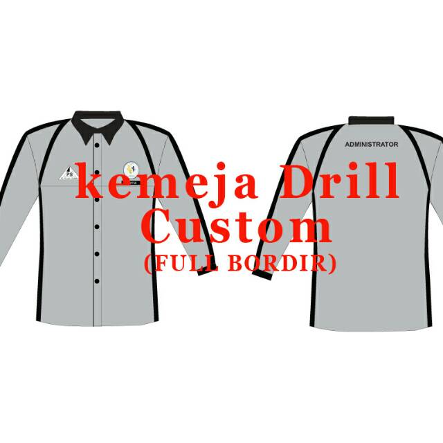 Kemeja custom full bordir gambar