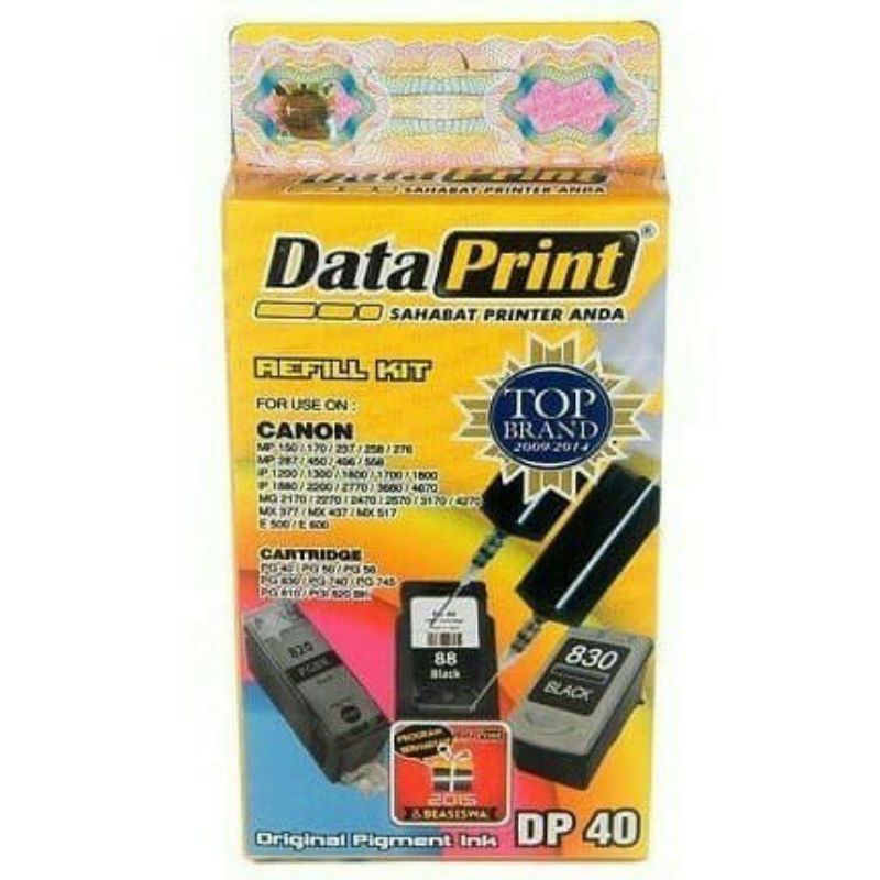 REFIILL DATAPRINT DP 40 HITAM, TINTA SUNTIK PRINTER CANON,  DATA PRINT REFILL DP40 HITAM,