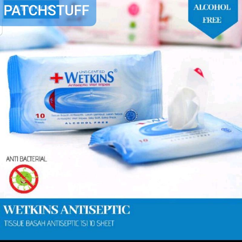 Tissue Basah Wetkins Antiseptic Travel Pack 10 Sheets