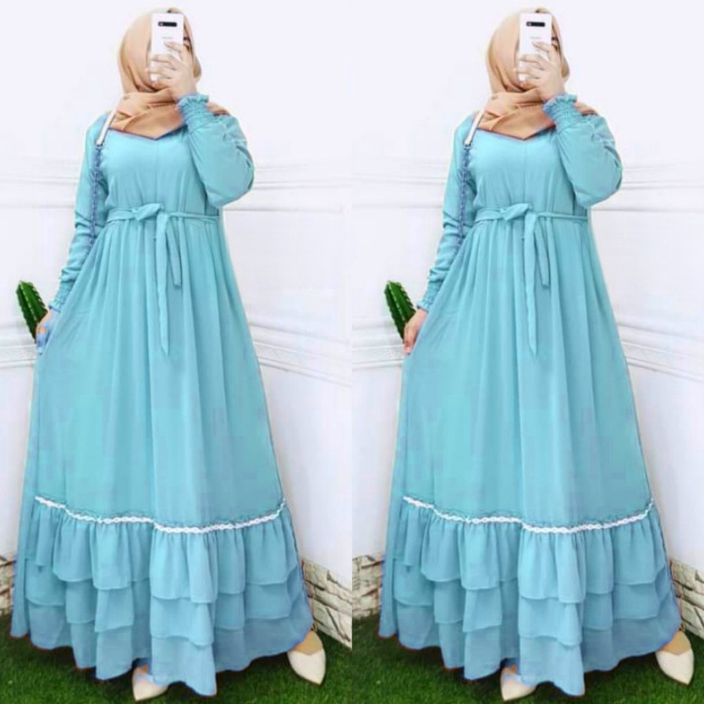 andara maxi ceruty bebydoll /gamis syarii ceruty bebydoll renda /gamis ceruty bebydoll terbaru