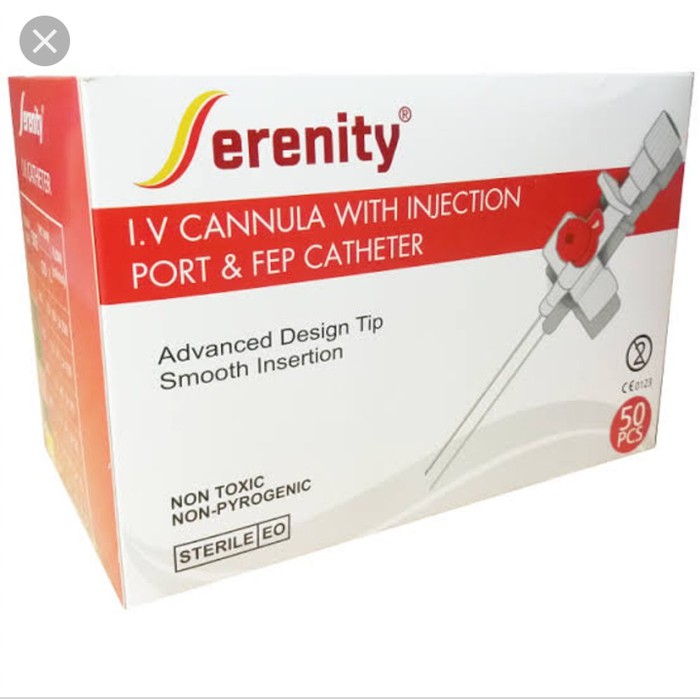 Jual IV CANULA WITH INJECTION PORT & FEP CATHETER 20 G (SERENITY ...