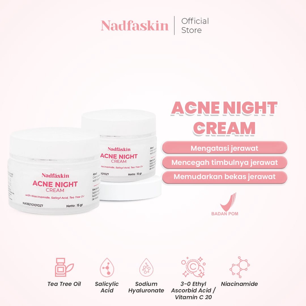 [NEW PACKAGING] Acne Night Cream 15gr &quot;Nadfaskin&quot;