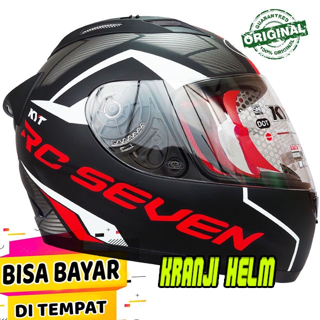 Helm / Helm fullface / Helm kyt rc7 #18 black matt red termurah