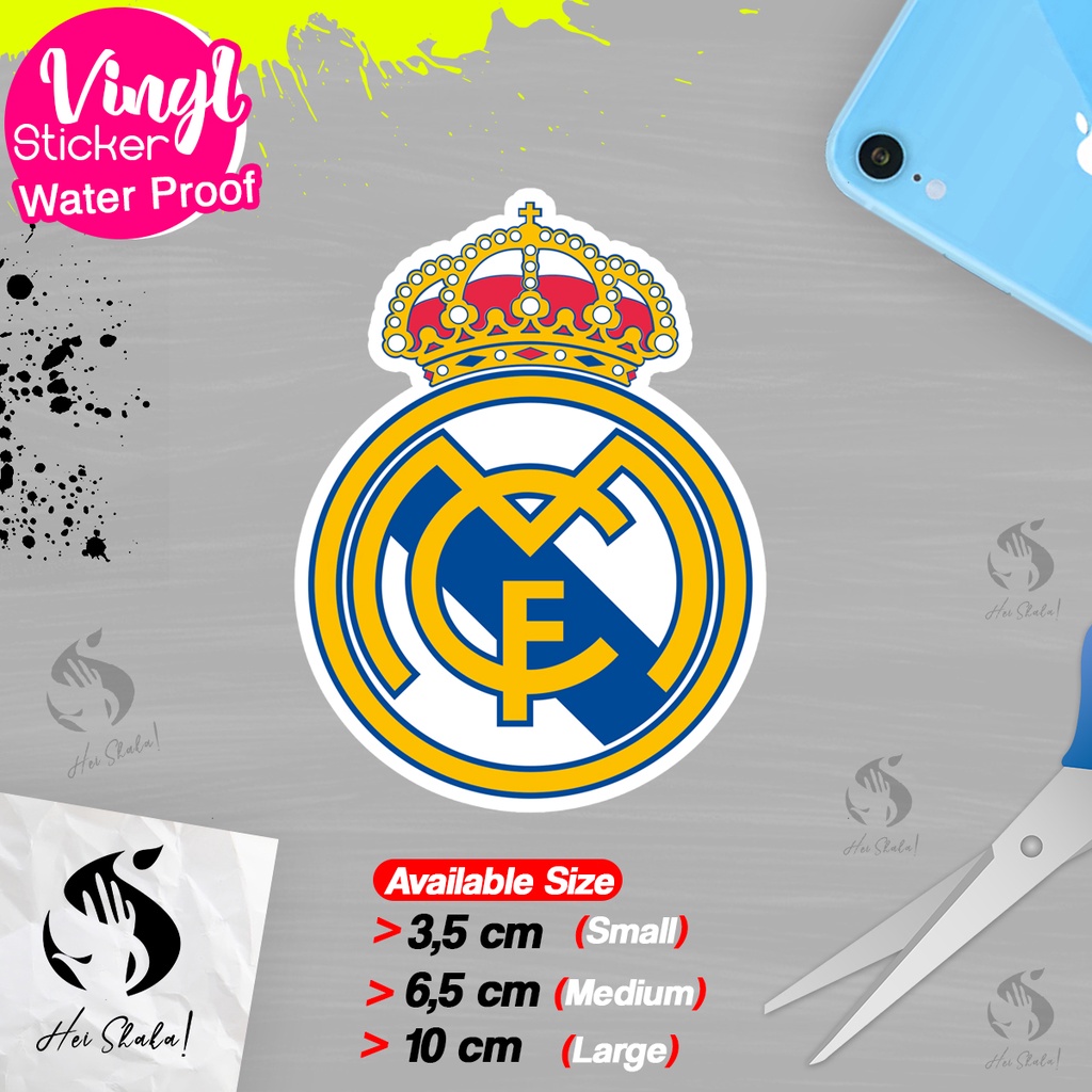 

Stiker Real Madrid Klub Sepak Bola Liga Spanyol Sticker Logo Satuan Bahan Anti Air