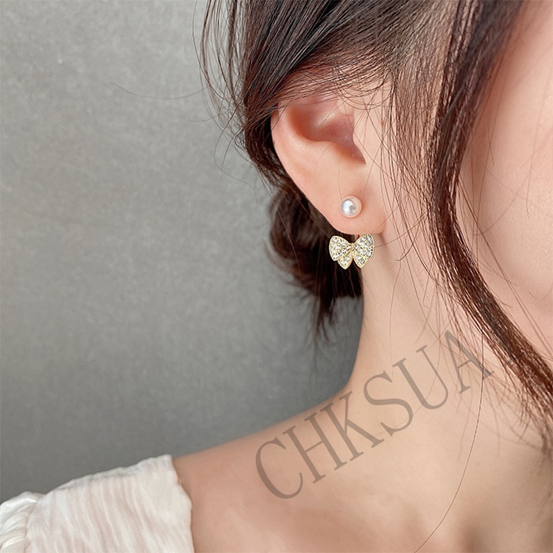 Anting Stud 925 Silver Model Ikatan Simpul Menjuntai Untuk Wanita