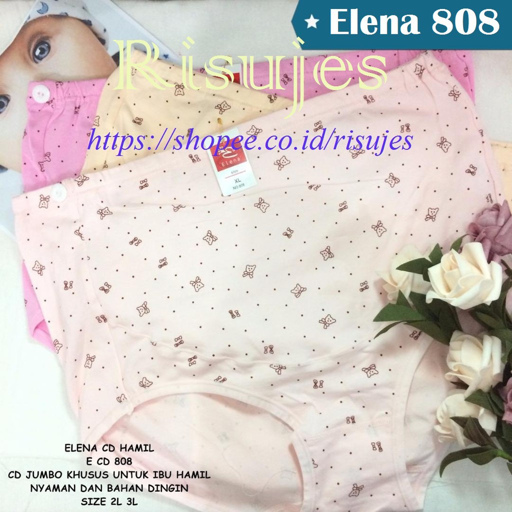 CD Jumbo Ibu Hamil, Lembut &amp; Gramasi Tebal Merek Elena 804 &amp; 808 / Celana Dalam Katun Ibu Hamil