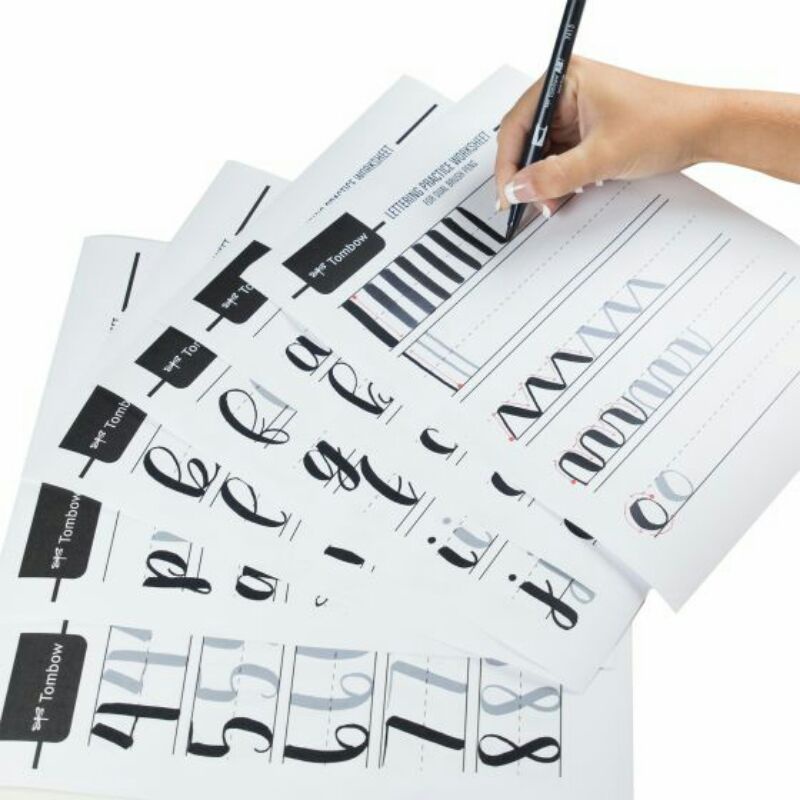 

HAND LETTERING WORKSHEETS PAPER PRACTICE TOMBOW / KERTAS BELAJAR MENULIS LETTERING 15 LEMBAR