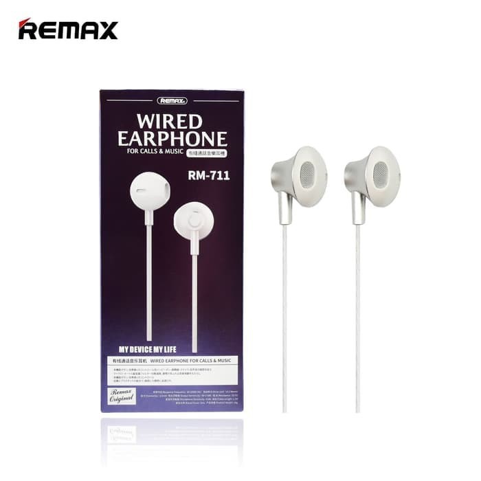 Remax Earphone Wired Headset Design Earbud For Calls &amp; Music - RM-711