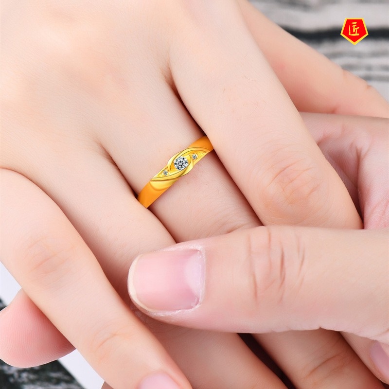 [Ready Stock]Fashion Personality Couple Gold Ring