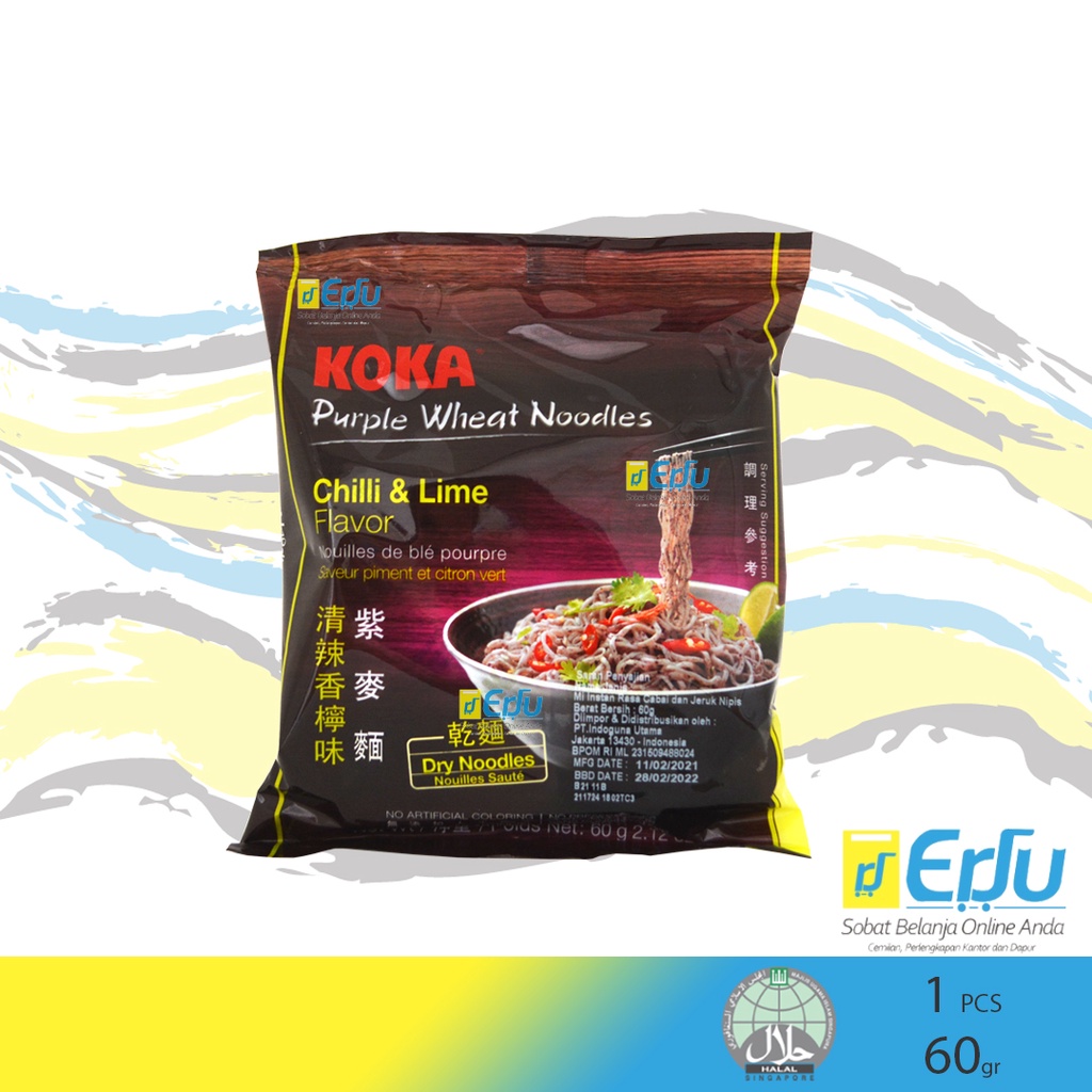 

ECER Koka Purple Chilli Lime Mie Instan Rasa Cabai Jeruk Nipis Halal Singapore - 60gr