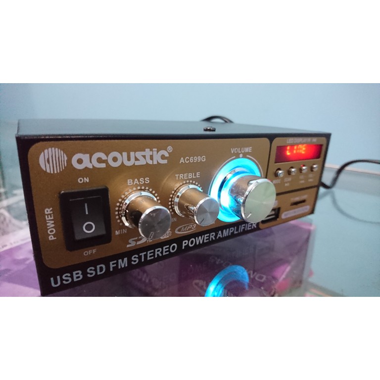 POWER AMPLI PROFESIONAL KARAOKE ACOUSTIC AC699G Mp3 Usb FM 180Wmurah