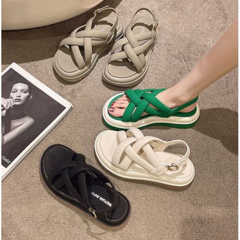 MYSTYLE Lolipop Korea Design Sandal Tali Wedges Fashion Wanita Import