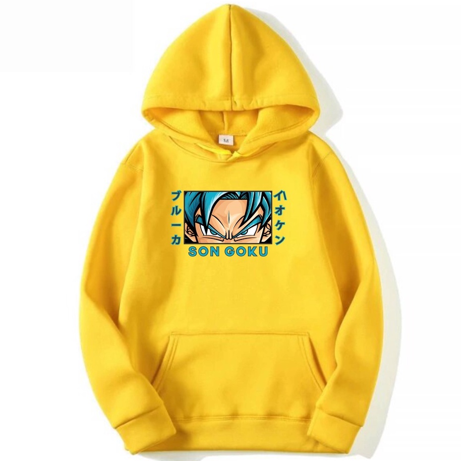 SON GOKU Jumper Hoodie II SON GOKU Sweater Hoodie II Sweter Oblong Topi Sz M - XL ( Pria &amp; Wanita / Anak &amp; Dewasa )