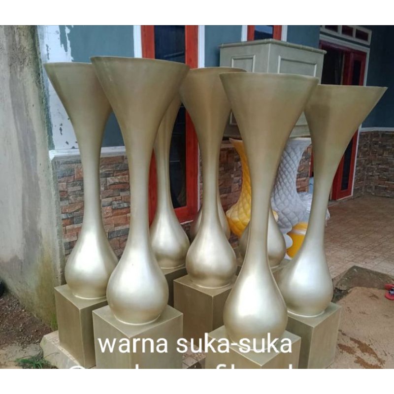 pot bunga fiber dekorasi/vas bunga fiber dekorasi plaminan