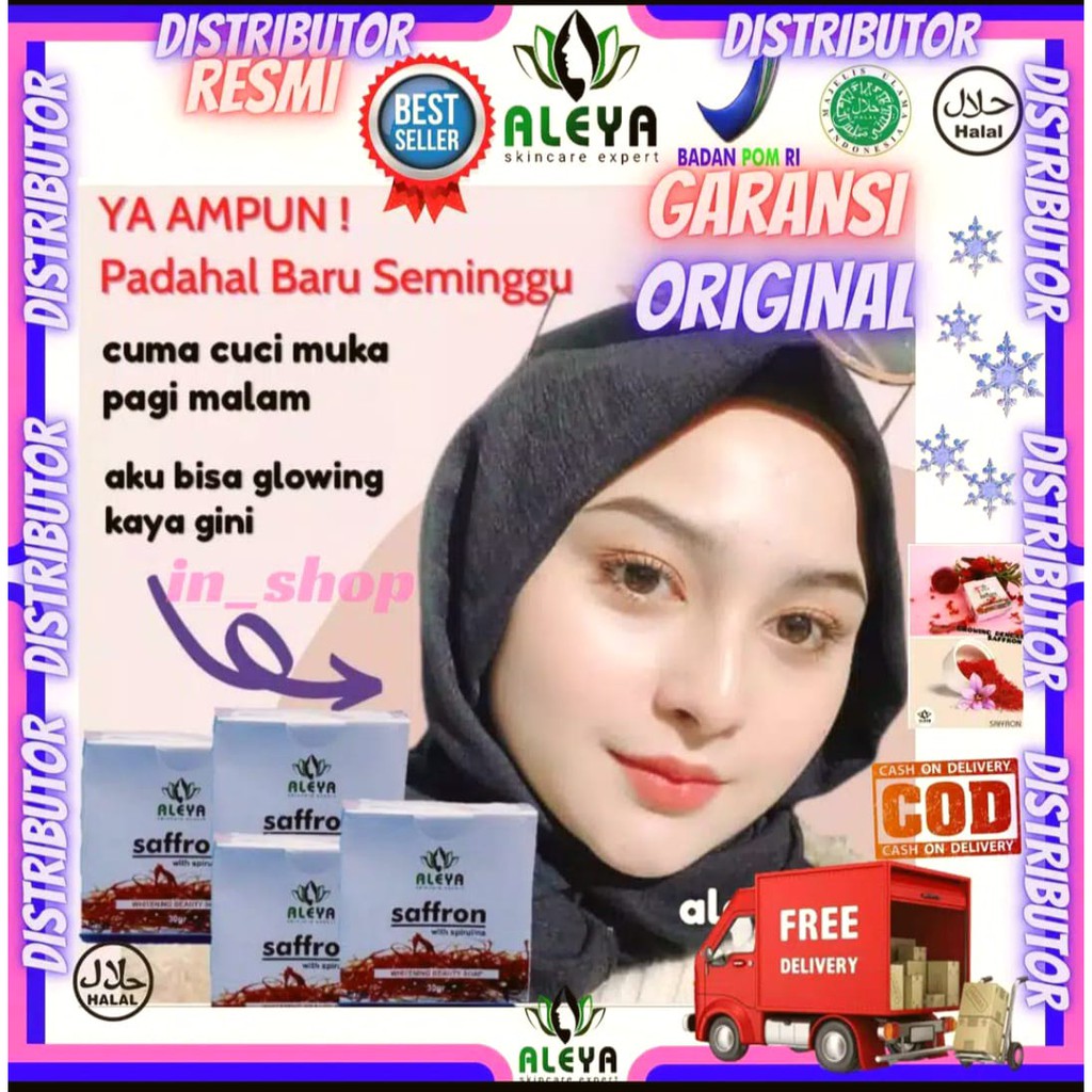 Sabun Saffron Pencerah Glowing BPOM_Pembersih Wajah_Perawatan Wajah_Kecantikan_ORI_100%  Alami