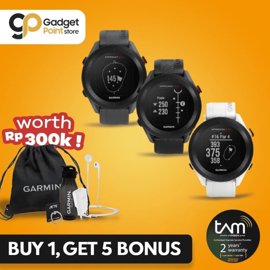 Garmin Watch Approach S12 Smart Watch - Garansi  Resmi TAM 2 Tahun