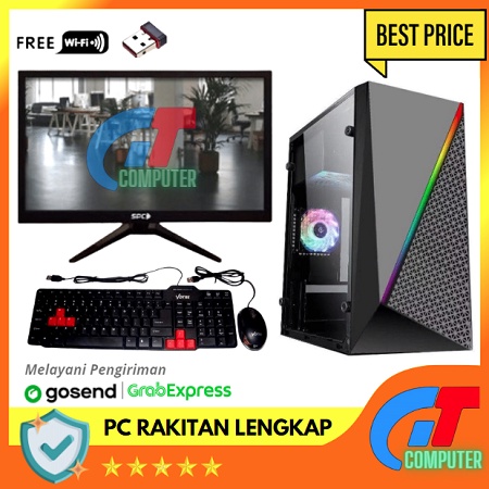 PC Rakitan Intel  i5 2400 Lengkap + Monitor (For Office and Design Needs) VGA GT 710 2GB SSD 120GB