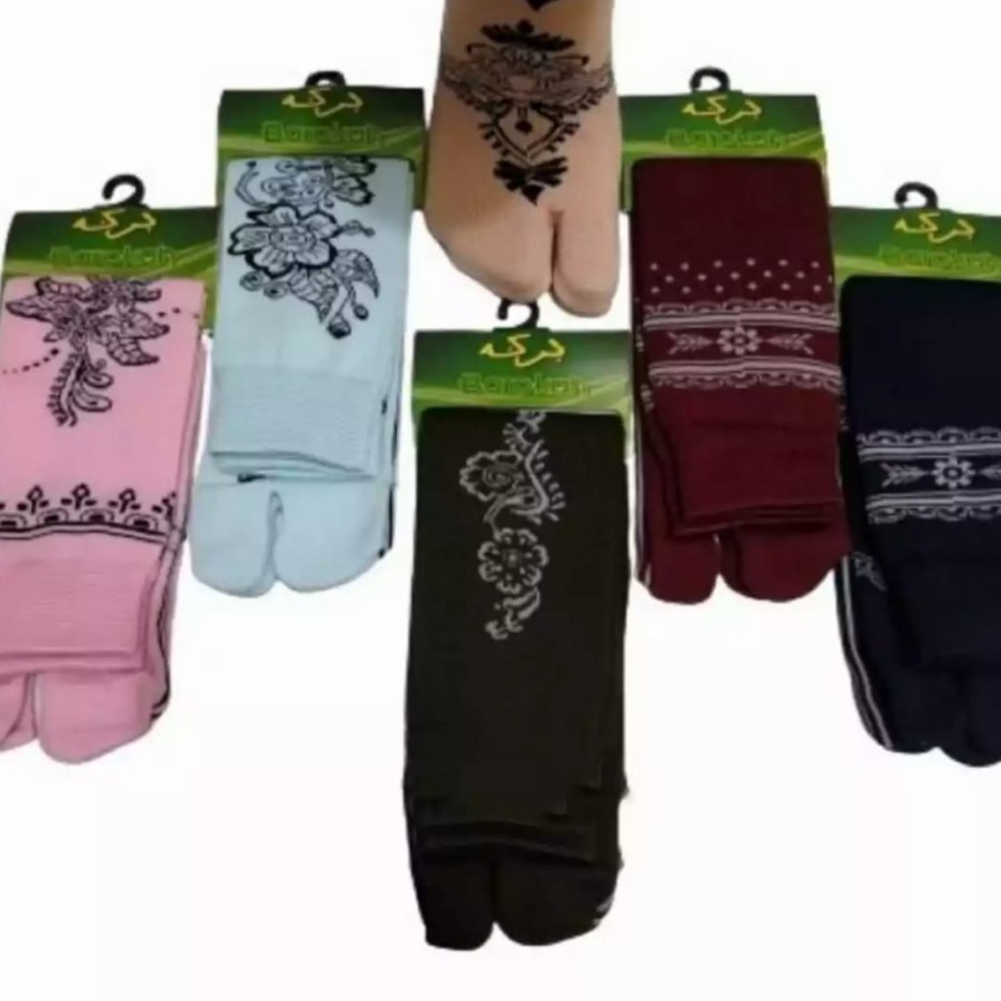 KAOS KAKI JEMPOL MOTIF HENNA/BATIK/KAOS KAKI WANITA MUSLIMAH BAHAN POLYESTER