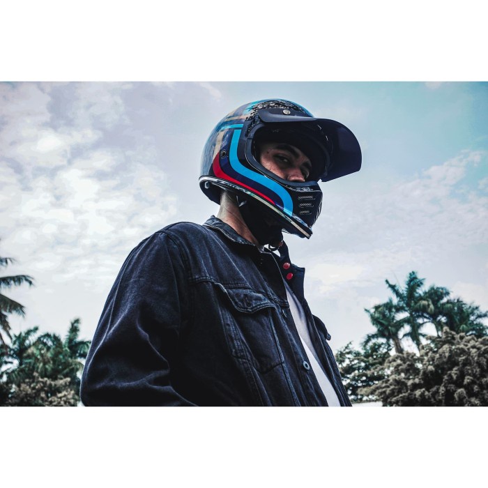 Helm Cakil Jp Signature Sgn-01 Putih Cream Glossy Helm Full Face Termurah