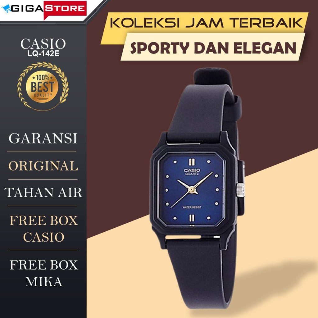 Jam Tangan Wanita Cewe Casio LQ 142E G Shock Tahan Anti Air Casual Cewek Perempuan Analog Murah