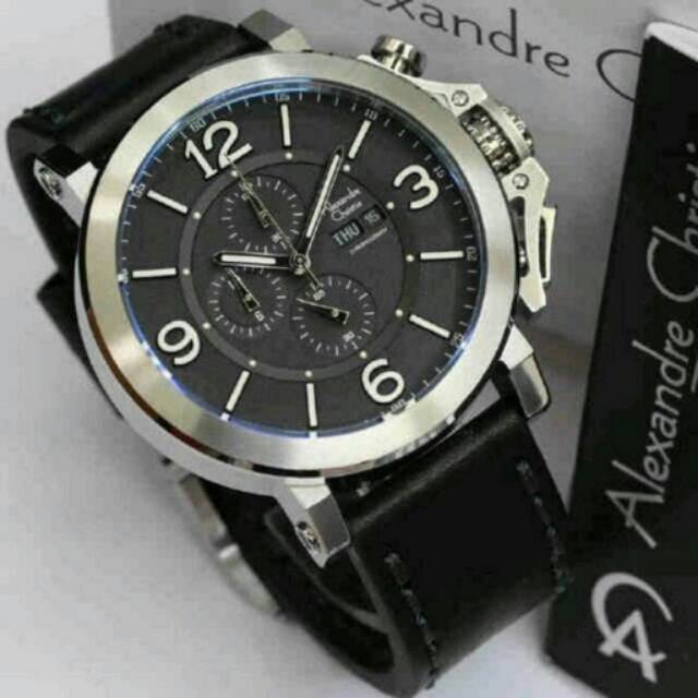 JAM TANGAN PRIA ALEXANDRE CHRISTIE AC6281 BLACK SILVER ORIGINAL