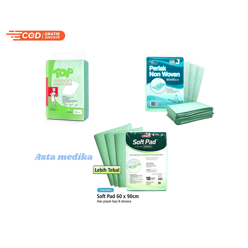 Underpad Top - Underpad DR.j 60 x 90 cm Onemed Alas Popok Bayi dan Dewasa Underpad Softpad One Med Pelak Softpad Onemed