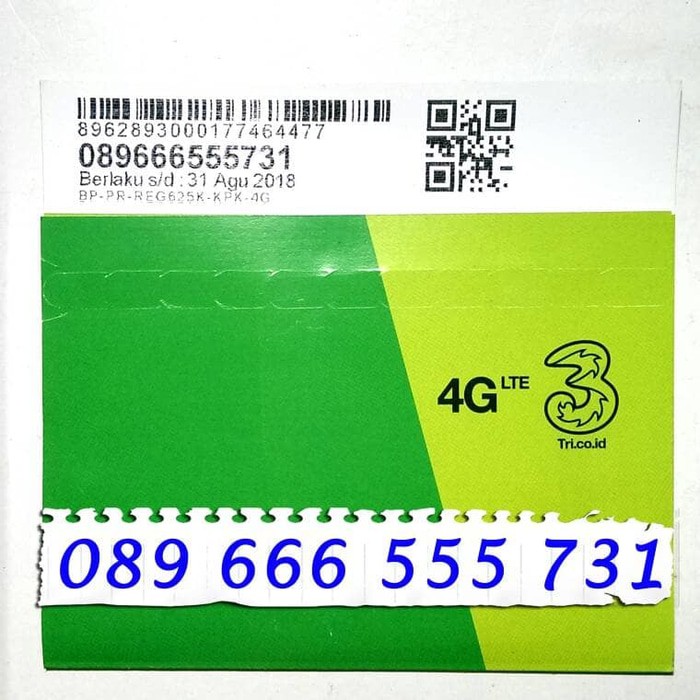 Perdana Tri 4G Nomor Cantik Tri 3 4G Couple abab triple 666 555 731