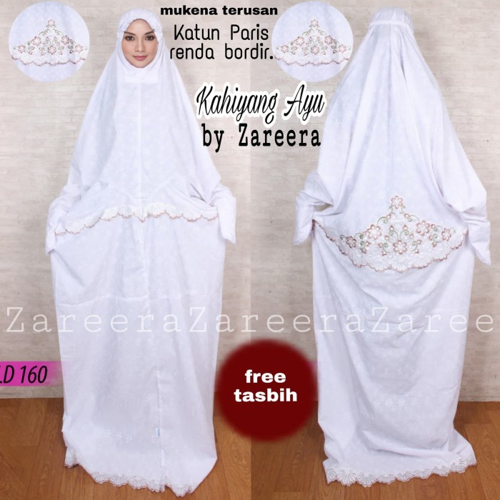 MUKENA TERUSAN KATUN PARIS BORDIR KAHIYANG AYU PUTIH/RUKUH/PRAYER SET