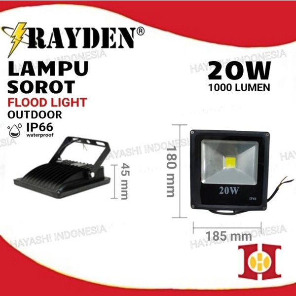 Lampu Sorot Flood Light LED 10 20 Watt 10W 20W Putih Kuning Waterproof