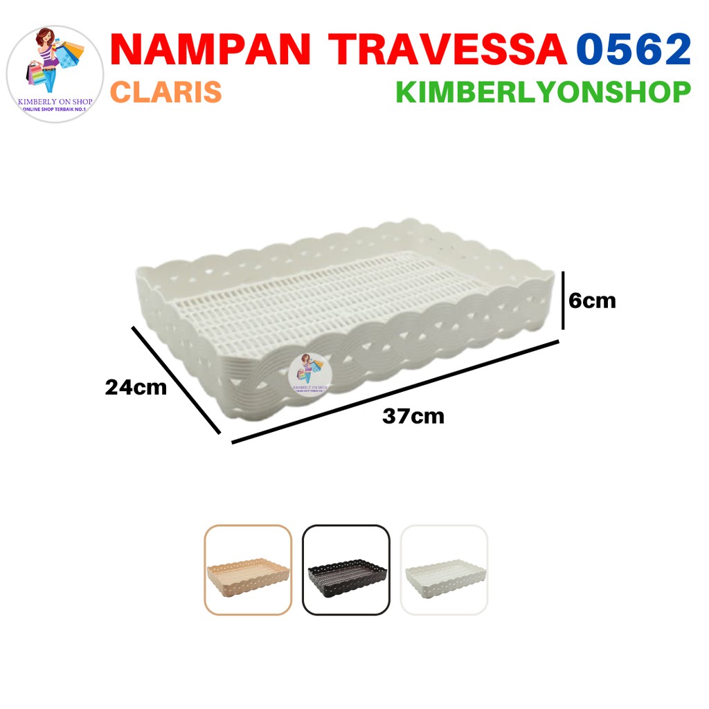 Kimberlyonshop Keranjang Nampan Plastik Serbaguna Travessa 0562 Claris